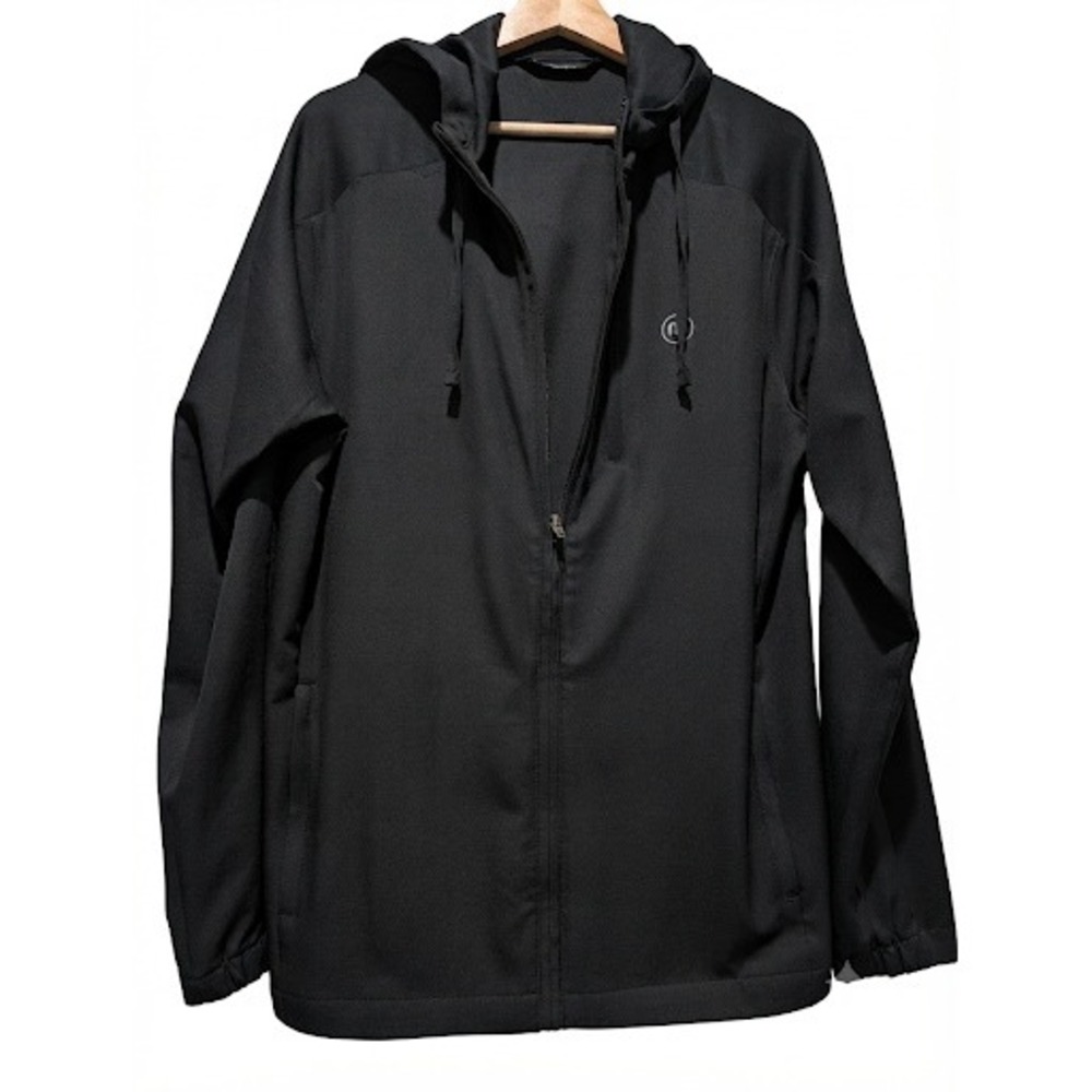 TravisMathew Mens Black Full Zip Hooded Jacket Performance Golf Hoodie Large